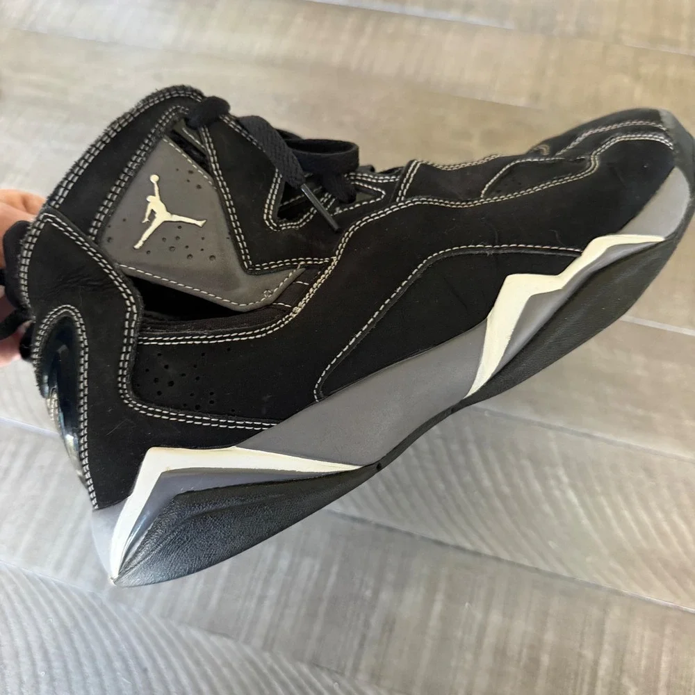 Jordan True Flight Black Metallic Silver Mens Basketball Shoes OG‎ Size 10.5